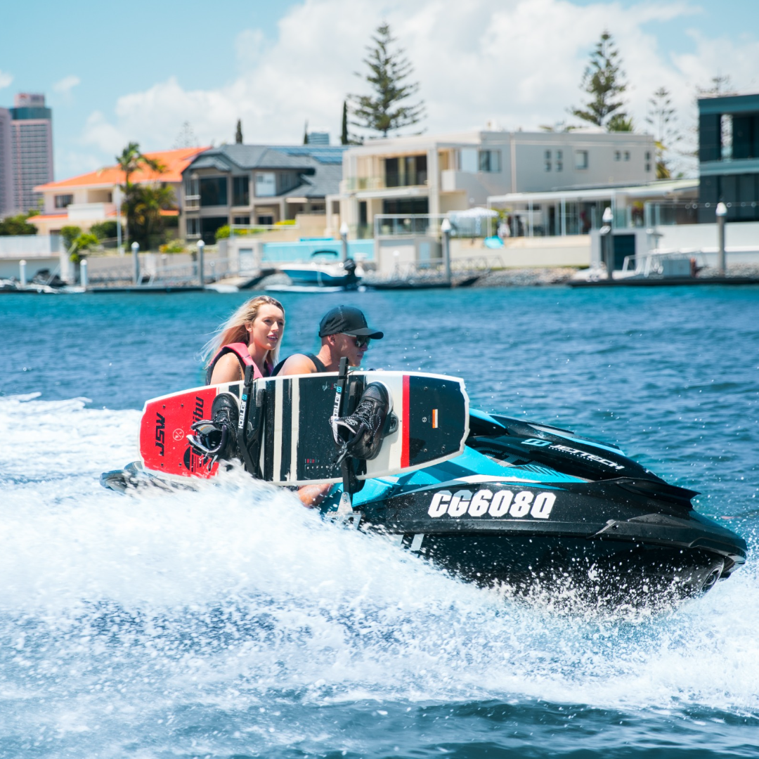 jet ski with wake board rack