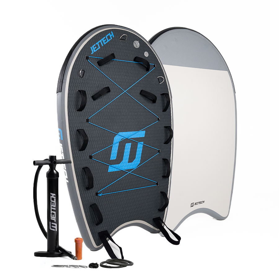 Jet ski sled with pump and accessories on a white background