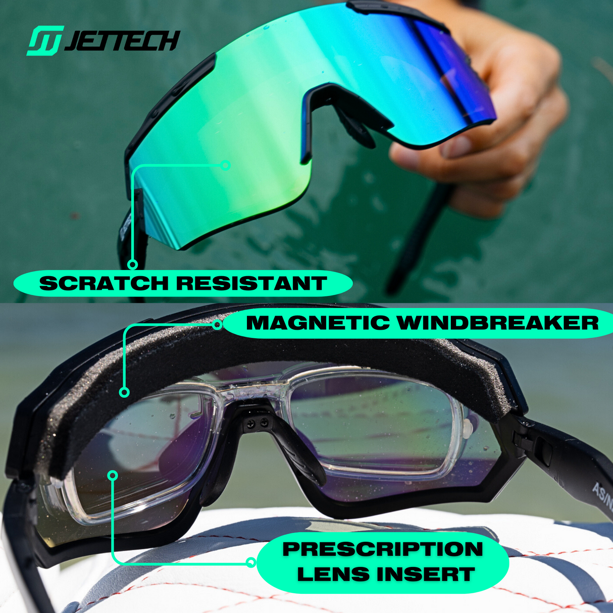 JET TECH HYBRID SUNGLASSES & GOGGLES 2 IN 1 KIT