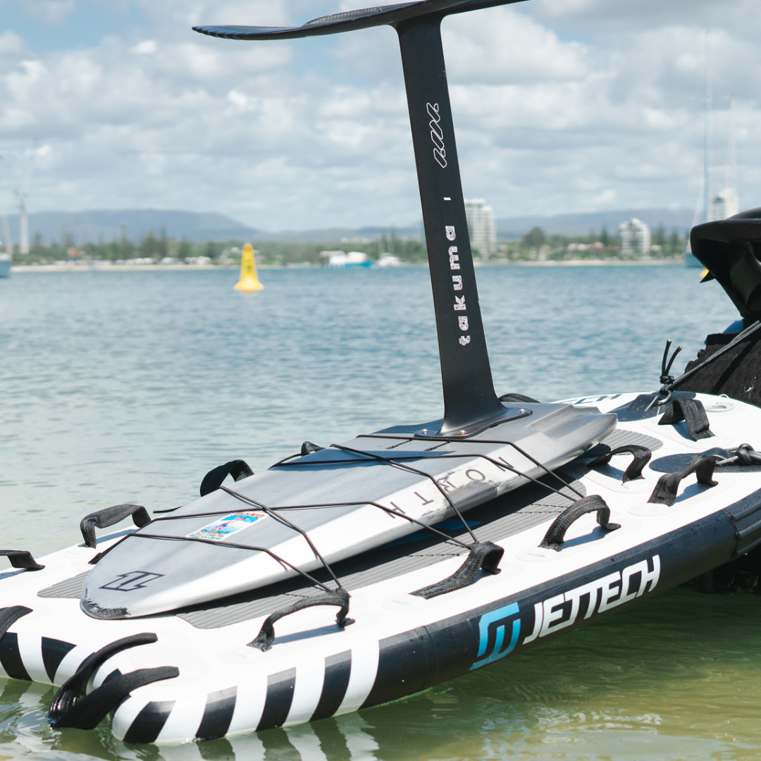 foil board on jet ski rescue sled
