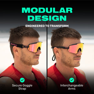 JET TECH HYBRID SUNGLASSES & GOGGLES 2 IN 1 KIT