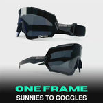 NEW JET TECH HYBRID SUNGLASSES & GOGGLES 2 IN 1 KIT