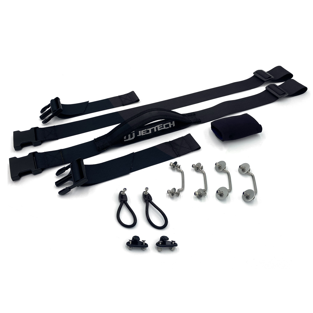 seat strap kit hardware with white background